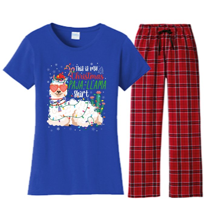 Christmas Llama This Is My Christmas Pajama Funny Gift Women's Flannel Pajama Set