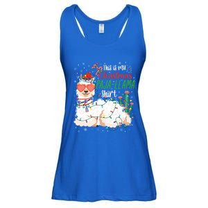 Christmas Llama This Is My Christmas Pajama Funny Gift Ladies Essential Flowy Tank