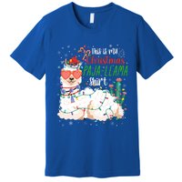 Christmas Llama This Is My Christmas Pajama Funny Gift Premium T-Shirt