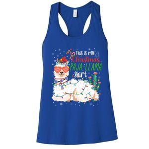 Christmas Llama This Is My Christmas Pajama Funny Gift Women's Racerback Tank