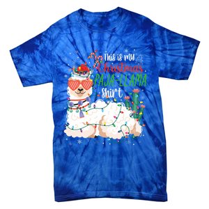 Christmas Llama This Is My Christmas Pajama Funny Gift Tie-Dye T-Shirt