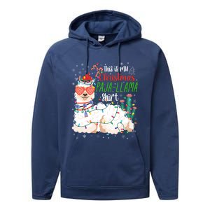 Christmas Llama This Is My Christmas Pajama Funny Gift Performance Fleece Hoodie