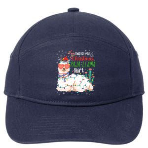 Christmas Llama This Is My Christmas Pajama Funny Gift 7-Panel Snapback Hat