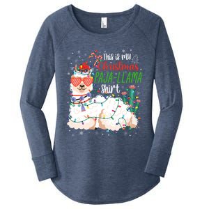 Christmas Llama This Is My Christmas Pajama Funny Gift Women's Perfect Tri Tunic Long Sleeve Shirt