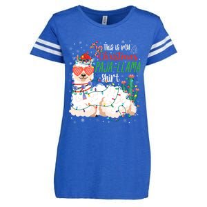 Christmas Llama This Is My Christmas Pajama Funny Gift Enza Ladies Jersey Football T-Shirt