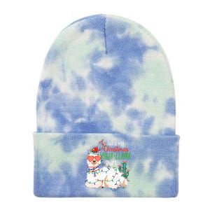 Christmas Llama This Is My Christmas Pajama Funny Gift Tie Dye 12in Knit Beanie