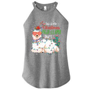 Christmas Llama This Is My Christmas Pajama Funny Gift Women's Perfect Tri Rocker Tank