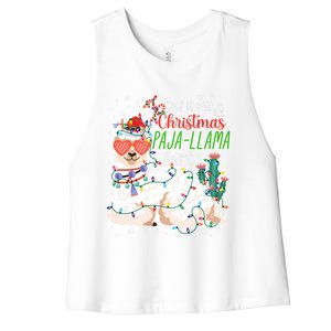 Christmas Llama This Is My Christmas Pajama Funny Gift Women's Racerback Cropped Tank