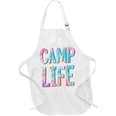 Camp Life Tie Die Summer Top For Summer Camp Full-Length Apron With Pockets