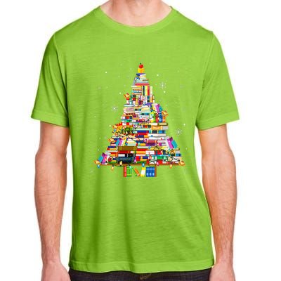 Christmas Library Tree Lights For Librarian And Book Lover Adult ChromaSoft Performance T-Shirt