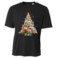 Christmas Library Tree Lights For Librarian And Book Lover Cooling Performance Crew T-Shirt