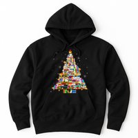 Christmas Library Tree Lights For Librarian And Book Lover Hoodie