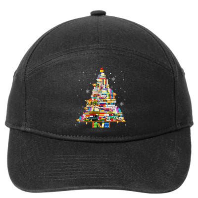 Christmas Library Tree Lights For Librarian And Book Lover 7-Panel Snapback Hat