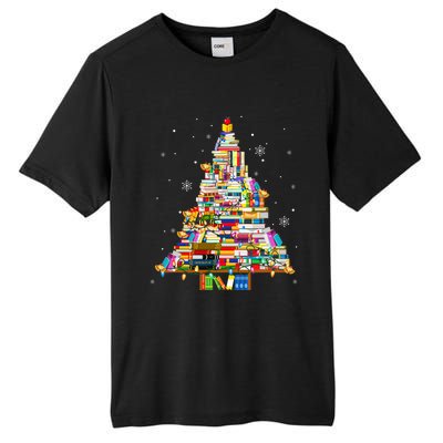 Christmas Library Tree Lights For Librarian And Book Lover Tall Fusion ChromaSoft Performance T-Shirt