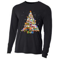 Christmas Library Tree Lights For Librarian And Book Lover Cooling Performance Long Sleeve Crew