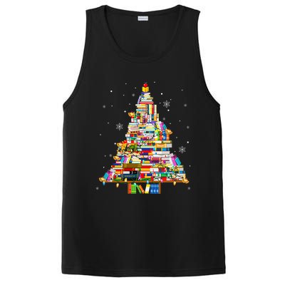 Christmas Library Tree Lights For Librarian And Book Lover PosiCharge Competitor Tank