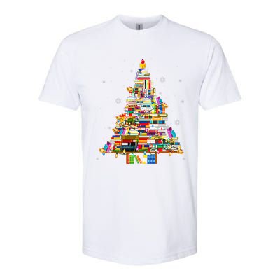 Christmas Library Tree Lights For Librarian And Book Lover Softstyle CVC T-Shirt