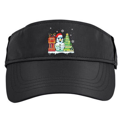 Christmas Library Tree Snoman Merry Bookmas Book Lover Xmas Adult Drive Performance Visor