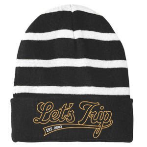 Clothing Lets Trip Striped Beanie with Solid Band