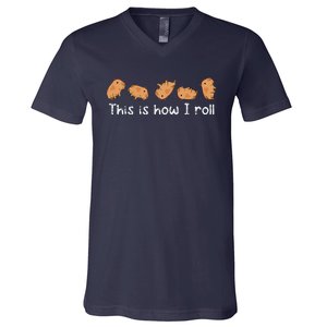 Capybara Lover This Is How I Roll Capybara V-Neck T-Shirt