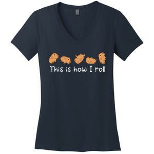 Capybara Lover This Is How I Roll Capybara Women's V-Neck T-Shirt