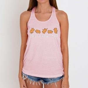 Capybara Lover This Is How I Roll Capybara Women's Knotted Racerback Tank