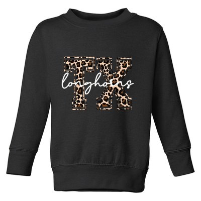 Cheetah Longhorns Tx Longhorn Bella Toddler Sweatshirt