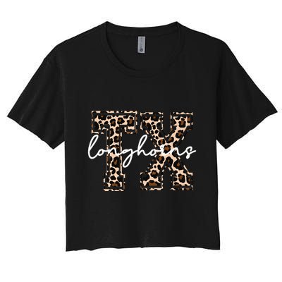 Cheetah Longhorns Tx Longhorn Bella Crop Top