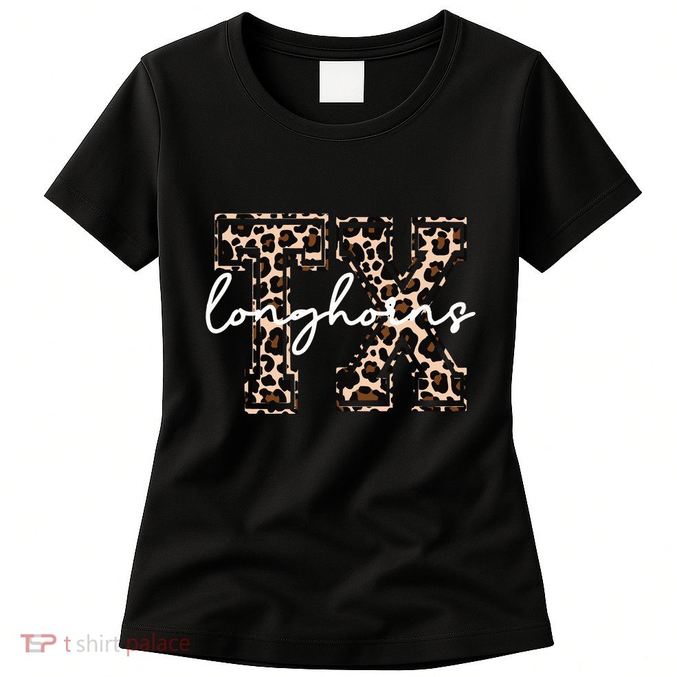 Cheetah Longhorns Tx Longhorn Bella Womens T-Shirt
