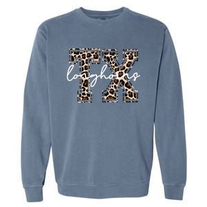 Cheetah Longhorns Tx Longhorn Bella Garment-Dyed Sweatshirt