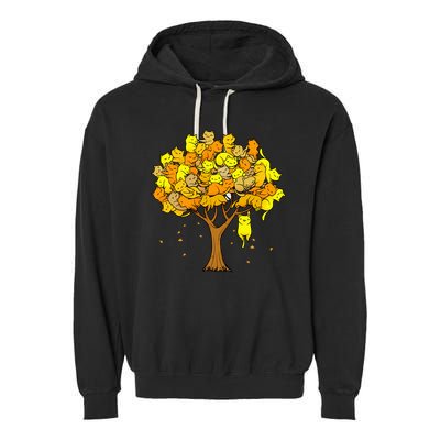 Cat Lover Tree Cute Garment-Dyed Fleece Hoodie