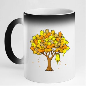 Cat Lover Tree Cute 11oz Black Color Changing Mug