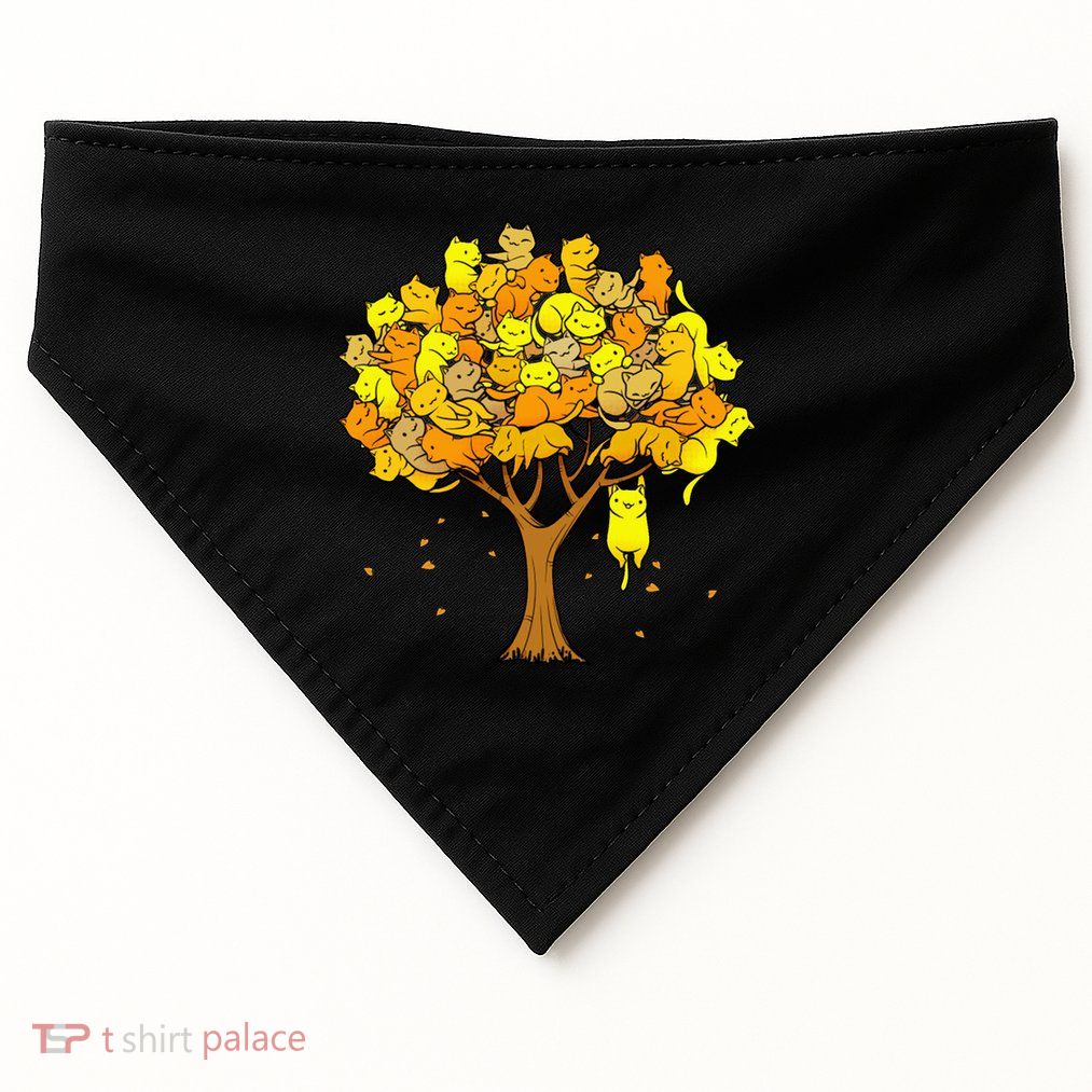 Cat Lover Tree Cute USA-Made Doggie Bandana
