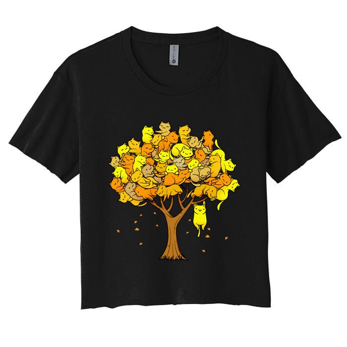 Cat Lover Tree Cute Crop Top
