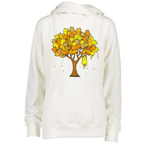 Cat Lover Tree Cute Womens Funnel Neck Pullover Hood