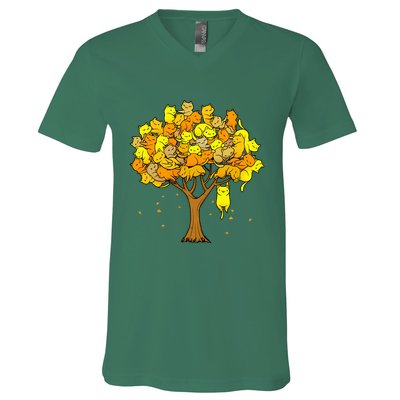 Cat Lover Tree Cute V-Neck T-Shirt