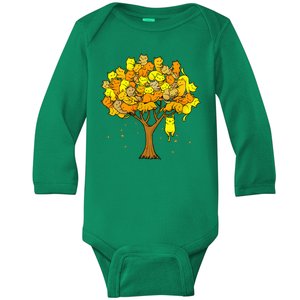 Cat Lover Tree Cute Baby Long Sleeve Bodysuit