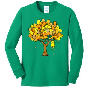 Cat Lover Tree Cute Kids Long Sleeve Shirt