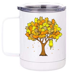 Cat Lover Tree Cute 12 oz Stainless Steel Tumbler Cup