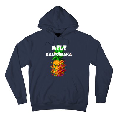 Christmas Lights Tree Pineapple Mele Kalikimaka Hawaii Xmas Hoodie