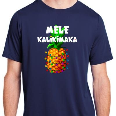 Christmas Lights Tree Pineapple Mele Kalikimaka Hawaii Xmas Adult ChromaSoft Performance T-Shirt