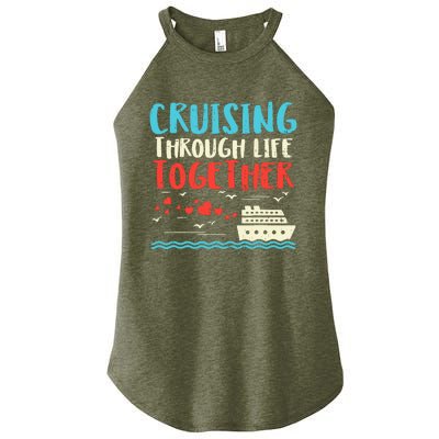 Cruising Life Together Anniversary Cruise Trip Couple Gift Women's Perfect Tri Rocker Tank