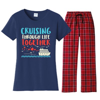 Cruising Life Together Anniversary Cruise Trip Couple Gift Women's Flannel Pajama Set