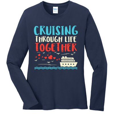 Cruising Life Together Anniversary Cruise Trip Couple Gift Ladies Long Sleeve Shirt