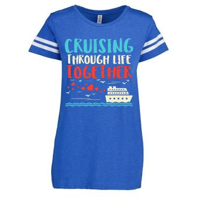 Cruising Life Together Anniversary Cruise Trip Couple Gift Enza Ladies Jersey Football T-Shirt