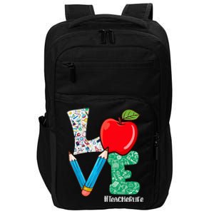 Cute Love Teacher Life Back To School Love Teaching Impact Tech Backpack