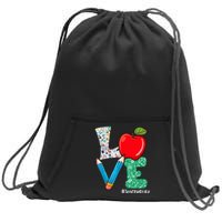 Cute Love Teacher Life Back To School Love Teaching Sweatshirt Cinch Pack Bag