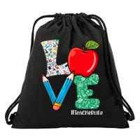 Cute Love Teacher Life Back To School Love Teaching Drawstring Bag