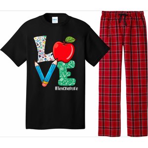 Cute Love Teacher Life Back To School Love Teaching Pajama Set