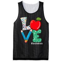 Cute Love Teacher Life Back To School Love Teaching Mesh Reversible Basketball Jersey Tank